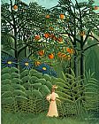 Henri Rousseau Woman Walking in an Exotic Forest painting